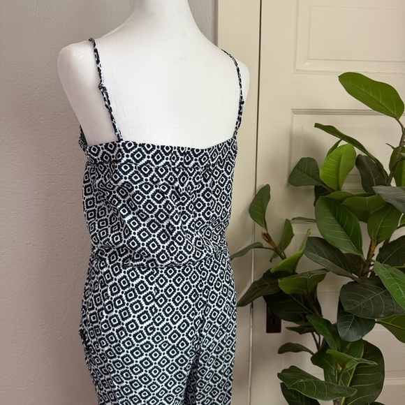 LOFT White and Blue Jumpsuit with Spaghetti Straps - Picture 5 of 8